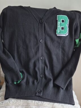 FISLL NWT Boston Celtics Logoman Shadow Collection Cardigan Letterman Sweater